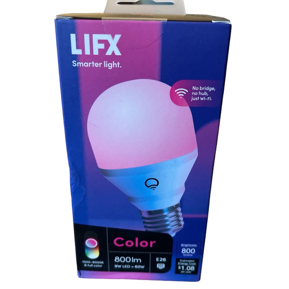 LIFX Smarter Light Color A19 800 lumens Wi-Fi Smart LED Light Bulb